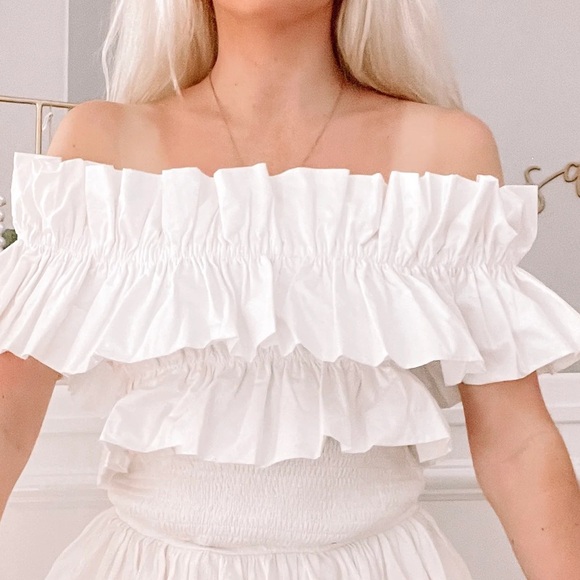 NWT Sassy Shortcake White Off-Shoulder Ruffle “Stop and Stare” Top – Size Small - Picture 2 of 4